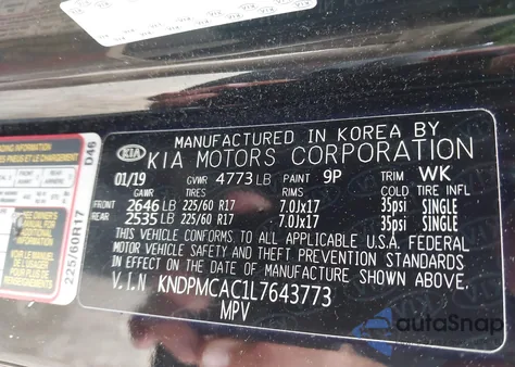 2020 Kia Sportage Lx z USA, uszkodzony, nr VIN KNDPMCAC1L7643773